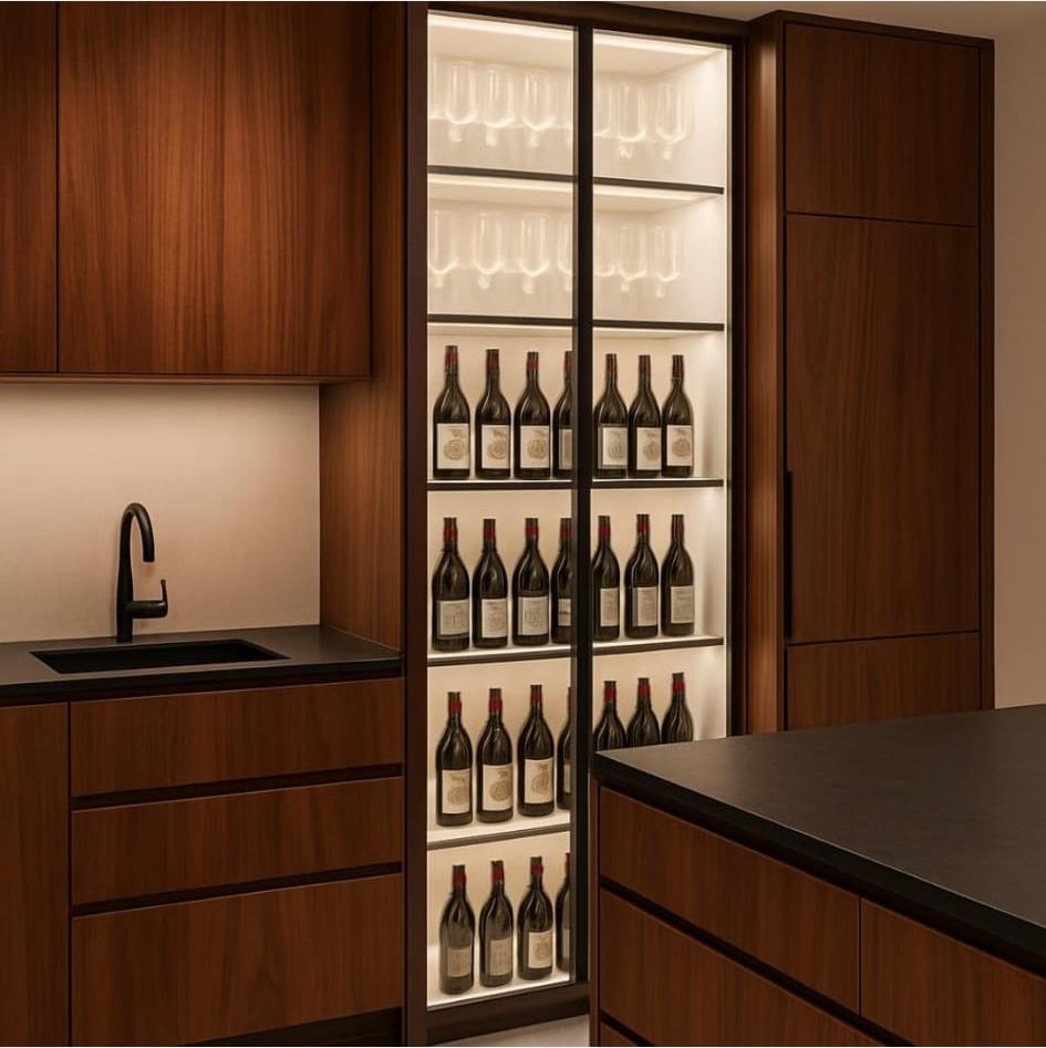 Walnut wine & drinks cabinet