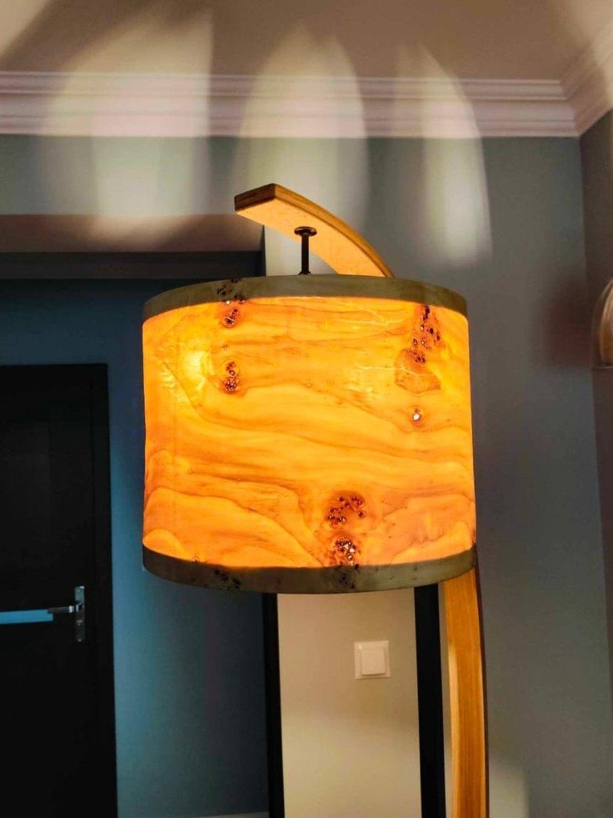 Amber resin drum lamp
